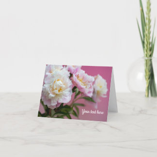 Remerciements Carte de vœux Pivoines roses