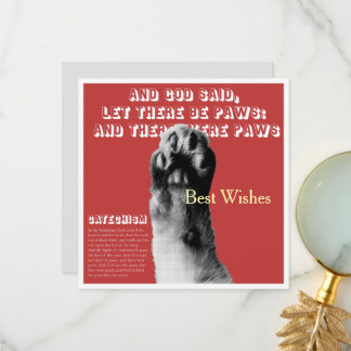 Remerciements Carte de voeux plat Paw Cat