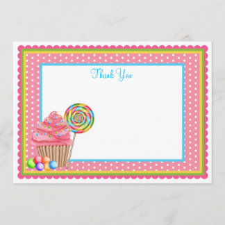 Remerciements Carte de vœux plate en bonbons