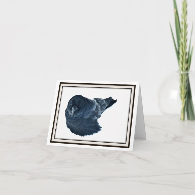 Remerciements Carte de voeux pliante - Corbeau en hiver (Devant)