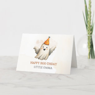 Remerciements Carte de vœux pliée d'anniversaire de fantôme mign