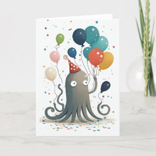 Remerciements Carte de voeux pliée de la fête d'Octopus