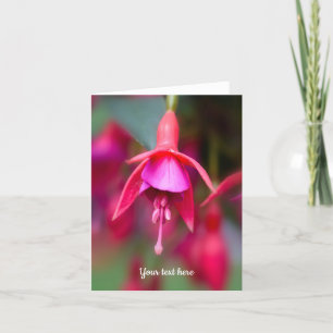 Remerciements Carte de vœux pliée fuchsia rose et violet