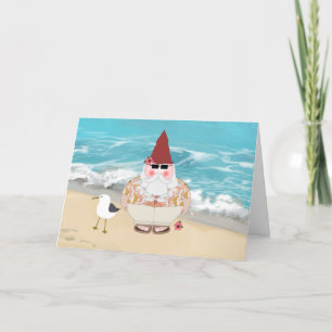 Remerciements Carte de voeux pliée Gnome Beach