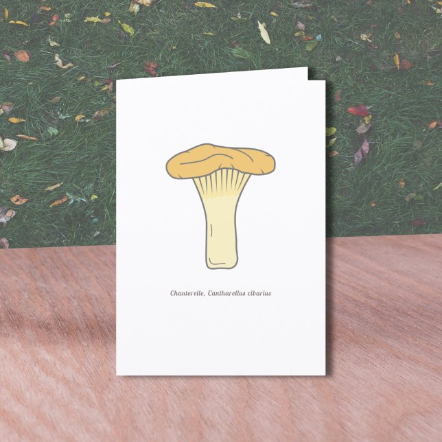 Remerciements Carte de voeux pour champignon Chanterelle Botaniq (Botanical Chanterelle Mushroom Greeting Card)
