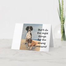 Carte de voeux pour corriger le comportement de qu