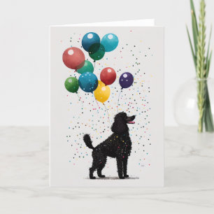 Remerciements Carte de voeux pour la fête du caniche noir