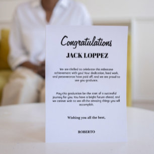 Remerciements Carte de voeux pour la remise des diplômes