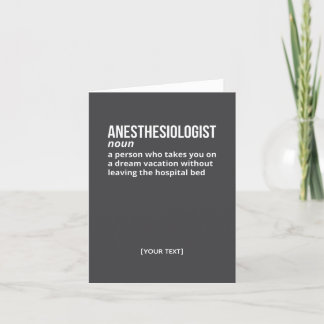 Remerciements Carte de voeux pour l'anesthésiste Witty