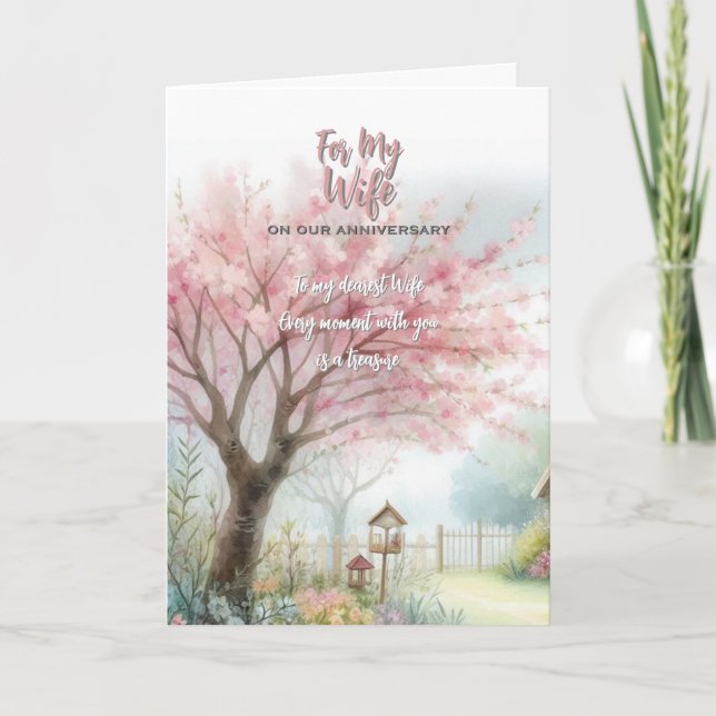 Remerciements Carte de voeux pour l'anniversaire de ma femme (Devant)