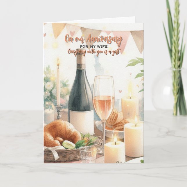 Remerciements Carte de voeux pour l'anniversaire de mon Mariage (Devant)