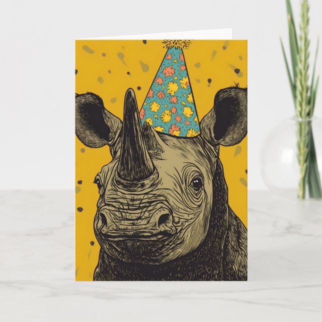 Remerciements Carte de voeux pour l'anniversaire de Rhino (Devant)