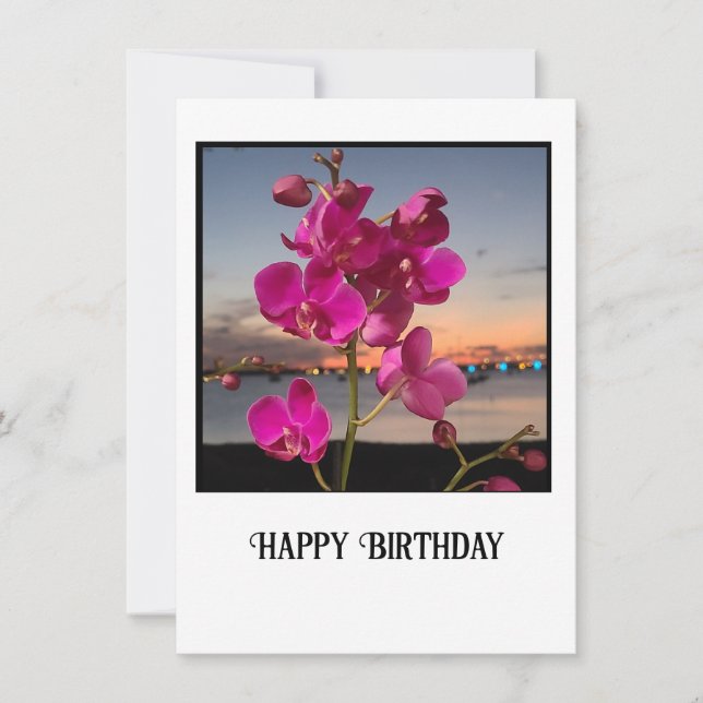 Remerciements Carte de voeux pour l'anniversaire des orchidées (Devant)