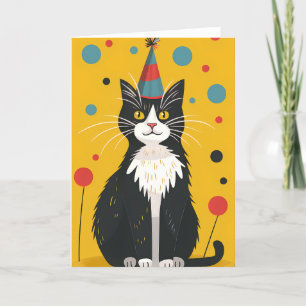 Remerciements Carte de voeux pour l'anniversaire du chat noir et