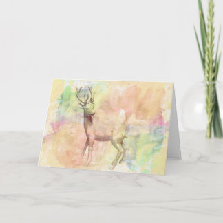Remerciements Carte de voeux pour l'aquarelle de cerf
