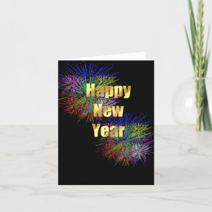 Remerciements Carte de vœux pour le Nouvel An avec feux d'artifi