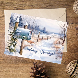 Remerciements Carte de voeux pour les vacances Snowy Winter Land