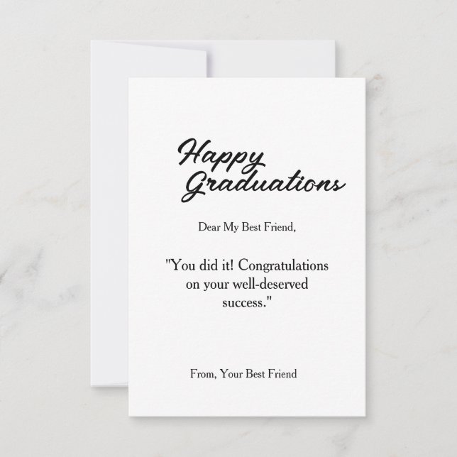 Remerciements Carte de voeux pour l'obtention du diplôme (Devant)