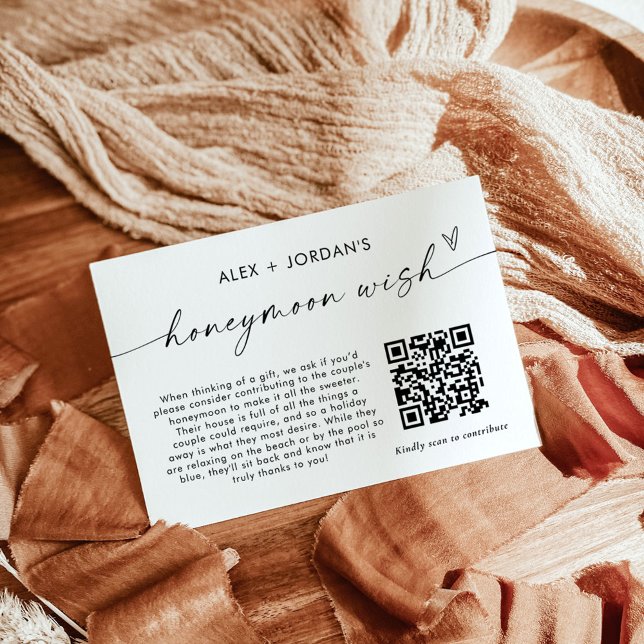 Remerciements Carte de voeux pour lune de miel | QR Code Honeymo (Créateur téléchargé)