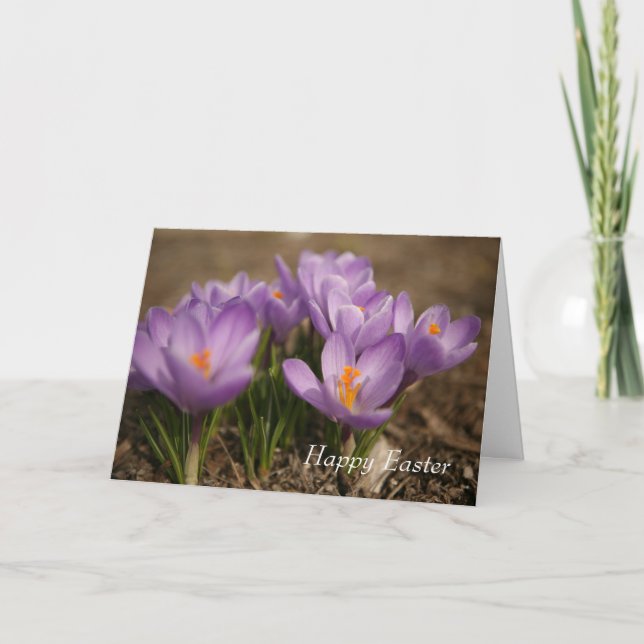 Remerciements Carte de voeux Purple Crocus Pâques (Devant)