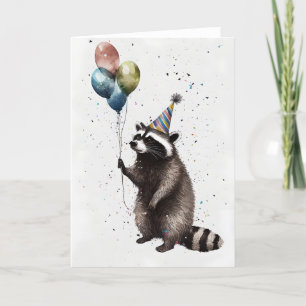 Remerciements Carte de voeux Raccoon Celebration