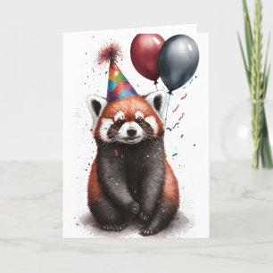 Remerciements Carte de voeux Red Panda Party