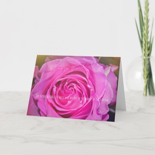 Remerciements Carte de voeux ROSE CHAUDE (Devant)