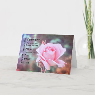 Remerciements Carte de voeux ROSE FANTIN-LATOUR