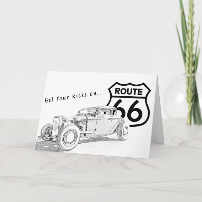 Remerciements Carte de voeux Route 66 (Devant)