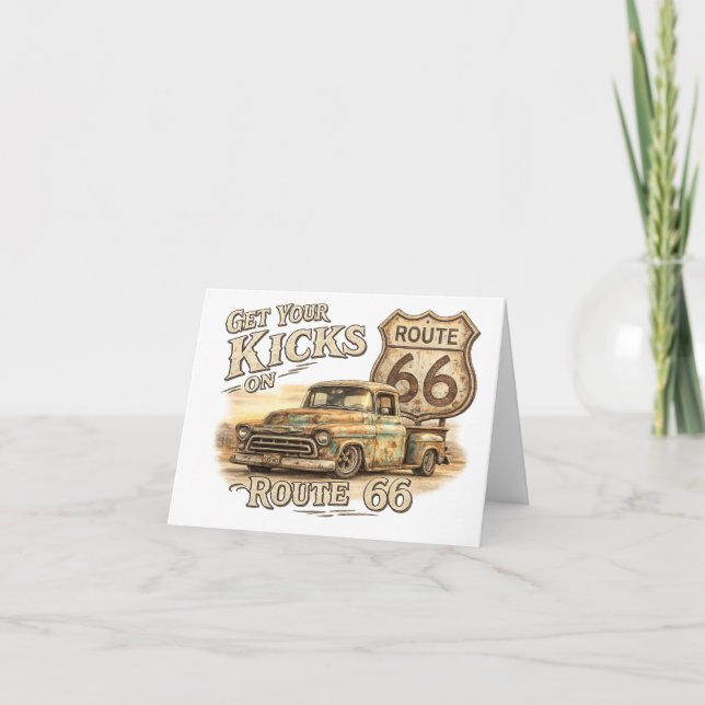 Remerciements Carte de vœux Route 66 (Devant)