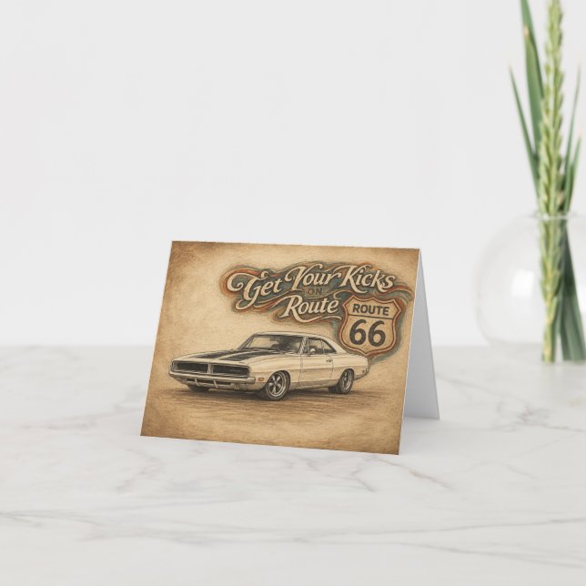 Remerciements Carte de vœux Route 66 (Devant)