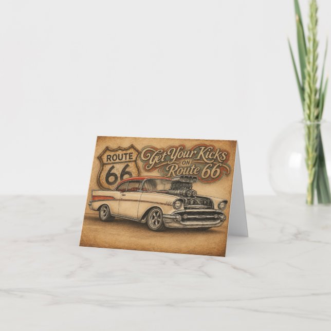 Remerciements Carte de vœux Route 66 (Devant)