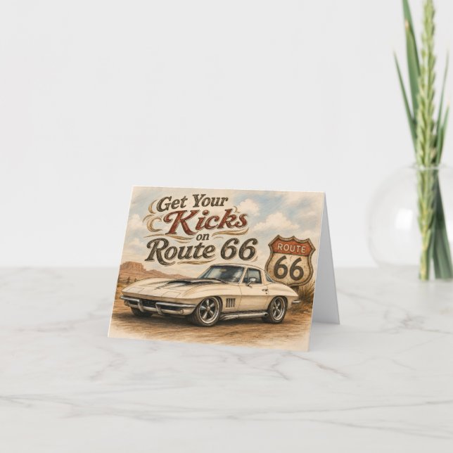 Remerciements Carte de vœux Route 66 (Devant)