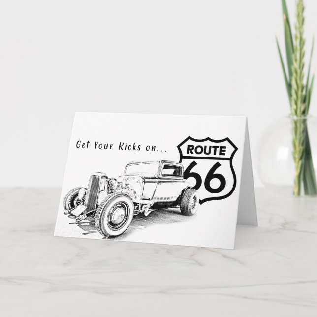 Remerciements Carte de voeux Route 66 (Devant)