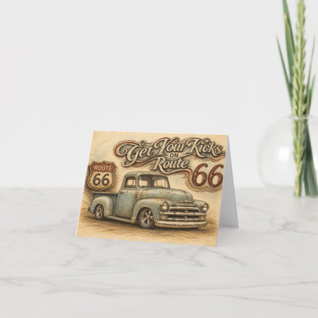 Remerciements Carte de vœux Route 66 (Devant)
