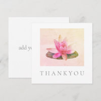 Carte de vœux simple: MERCI: LOTUS ROSE