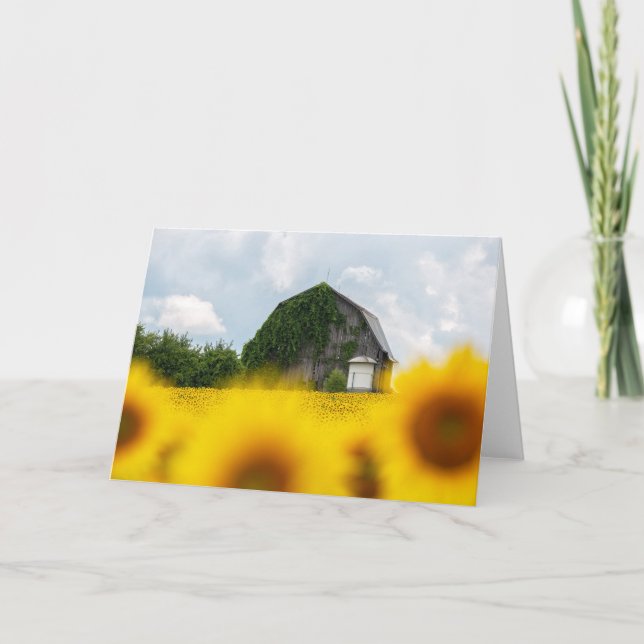 Remerciements Carte de vœux simple Sunflower Barn (Devant)