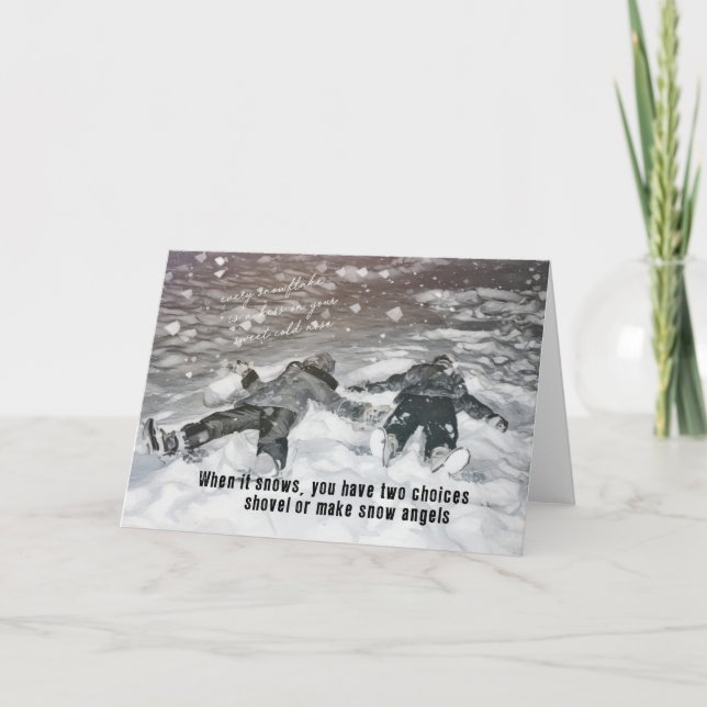 Remerciements Carte de vœux SNOW ANGELS (Devant)