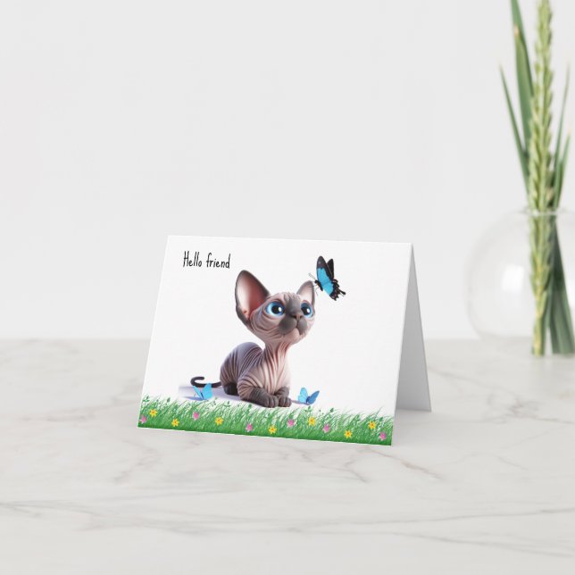 Remerciements Carte de voeux Sphynx Kitten Friend (Devant)