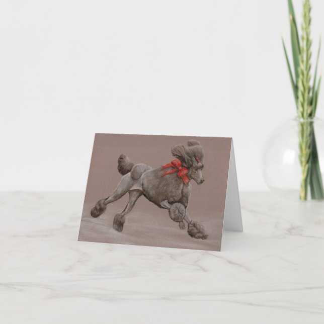 Remerciements Carte de voeux Standard Poodle Dog Art Canine (Devant)