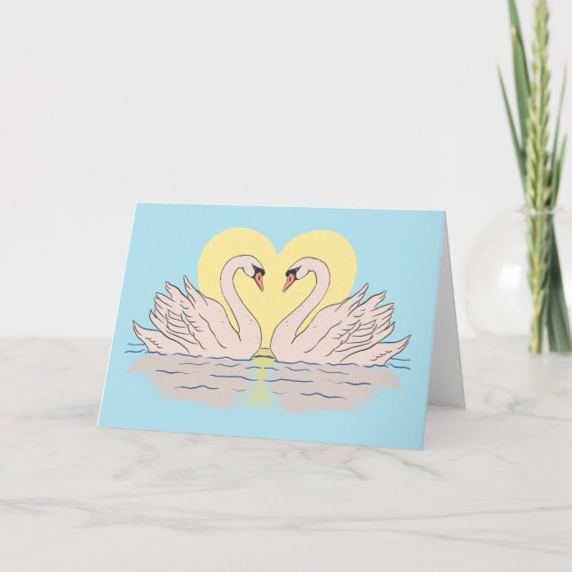 Remerciements Carte de voeux Swan Forever Boo Valentine Love (Devant)