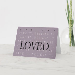 Remerciements Carte de vœux "Tu es aimé" - Mauve