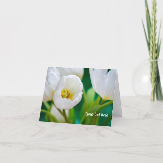 Remerciements Carte de vœux Tulipe Blanche (Devant)