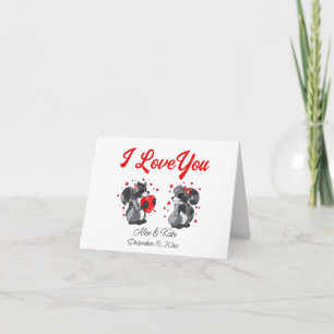 Remerciements Carte de voeux Valentines Raccoon