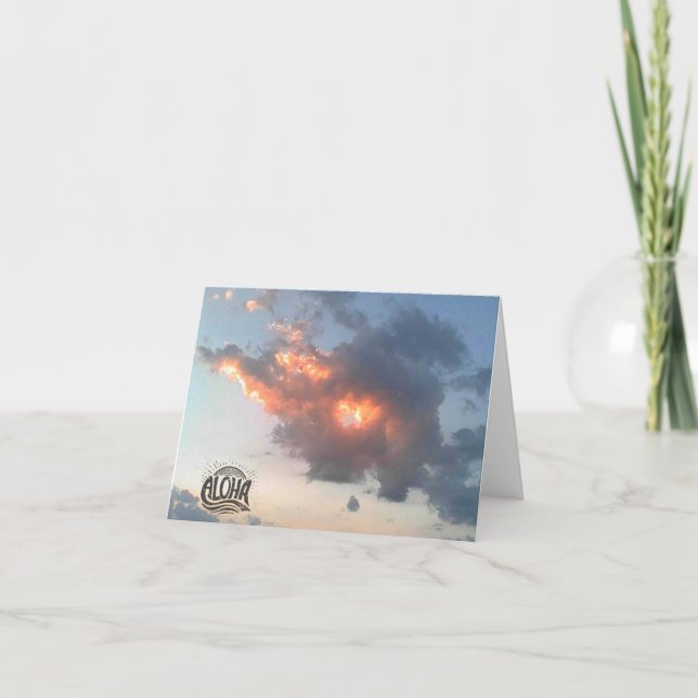 Remerciements Carte de vœux vierge Aloha Sunset (Devant)