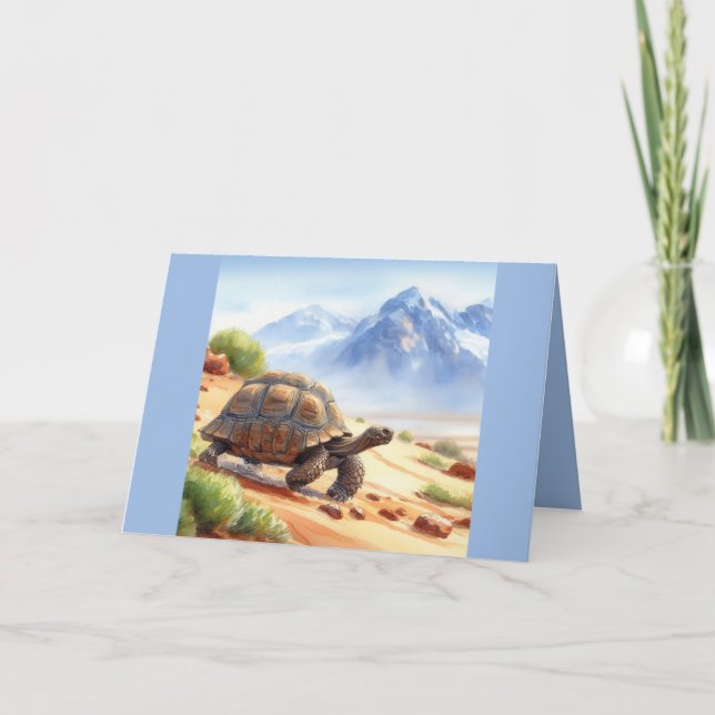 Remerciements Carte de voeux vierge avec marche de la tortue du  (Devant)