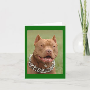 Remerciements Carte de vœux vierge de chiot Pitbull