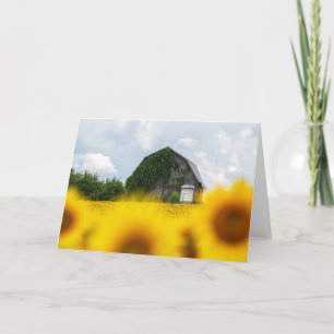 Remerciements Carte de vœux vierge de la grange tournesol