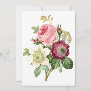 Remerciements Carte de vœux vierge fleurs vintage