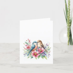 Remerciements Carte de vœux vierge Love Birds